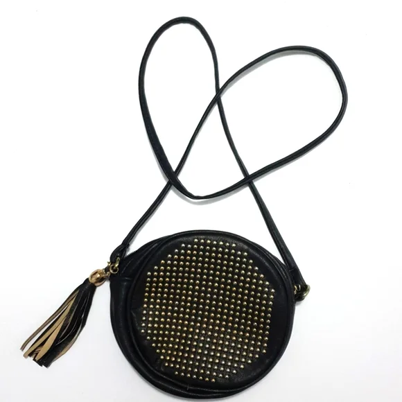 Neon Hart crossbody black faux leather studded bag - Picture 2 of 16